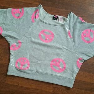 Sequin Peace Sign Sweatshirt Girls XL 15-17